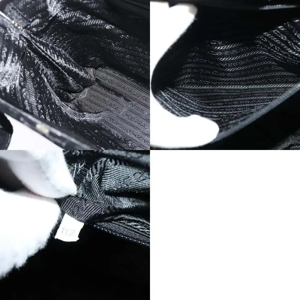 PRADA Hand Bag Velor Black Silver - Picture 12 of 12